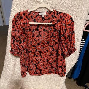 Flowered blouse size medium